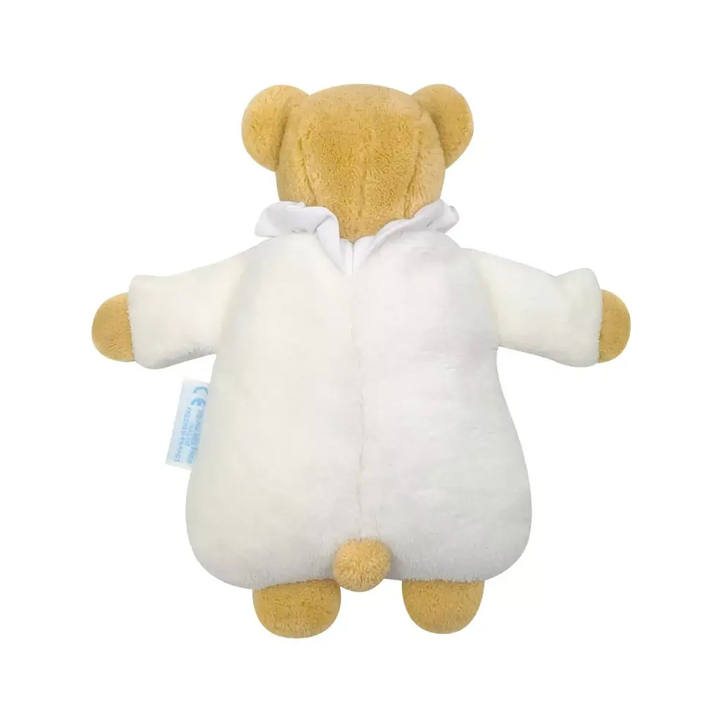 Ours Nid d'Ange Doudou avec Hochet - Coton Bio Ivoire