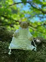 Ours Nid d'Ange Doudou avec Hochet - Coton Bio Ivoire