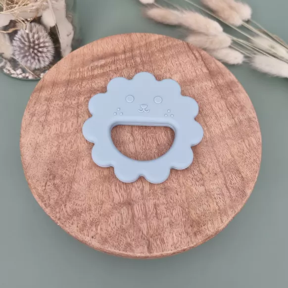 Anneau de dentition en silicone Lion - Bleu doux