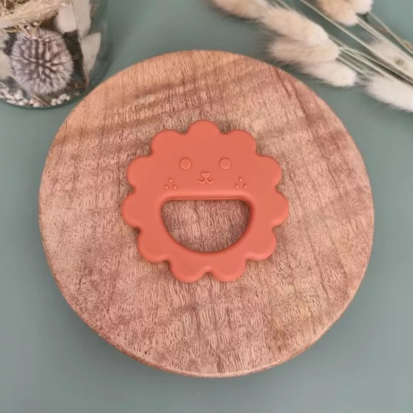Anneau de dentition en silicone Lion - Terracotta