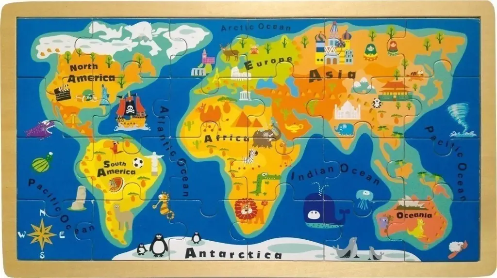 Puzzle carte du monde | enfants