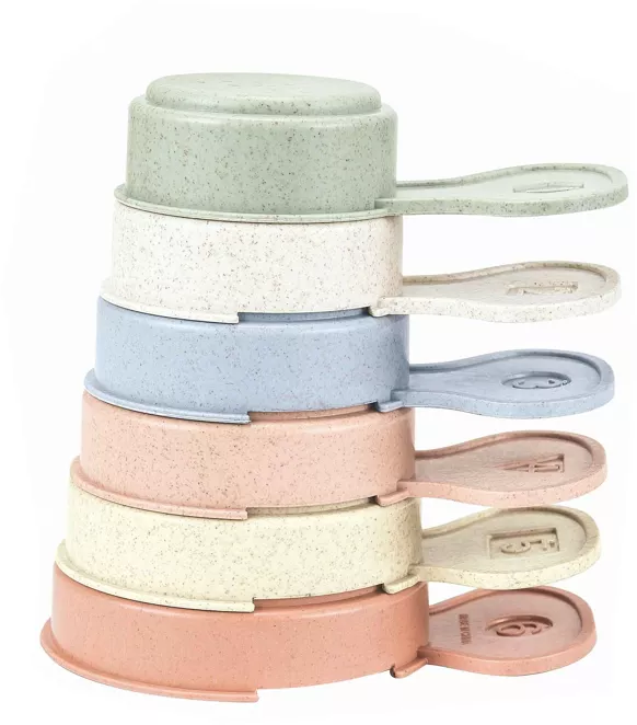 Gobelets empilables en paille de blé, lot de 6 pièces