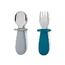 Set de couverts fourchette/cuillère (Bleu nuit/Gris perle)