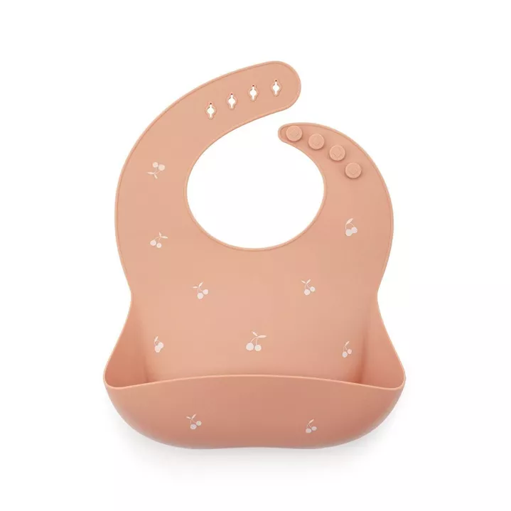 Bavoir en silicone Shayan - Cerise (Pêche)