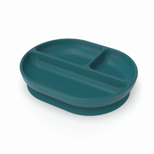 [89943] Assiette compartimentée en silicone - Blue Abyss