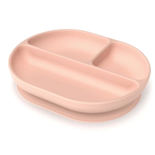[89912] Assiette compartimentée en silicone - Blush