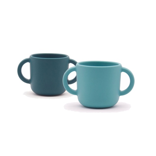 [89967] Set de 2 Tasses d´apprentissage en silicone - Blue Abyss / Lagoon