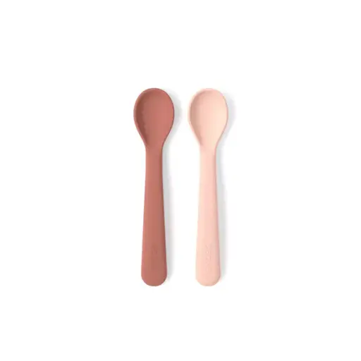 [90444] Lot de 2 cuillères en silicone - Blush / Terracotta