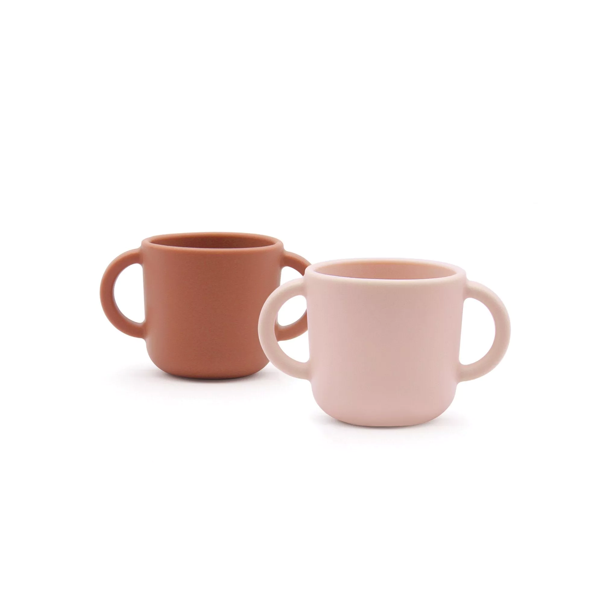 [89981] Set de 2 Tasses d´apprentissage en silicone - Blush / Terracotta