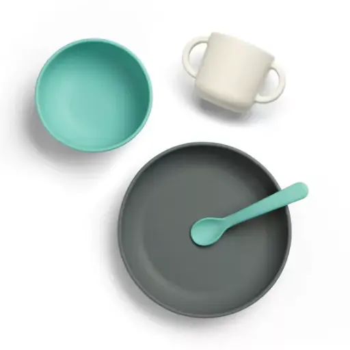 [89431] Coffret Repas Bébé en Silicone Premium - Lagoon