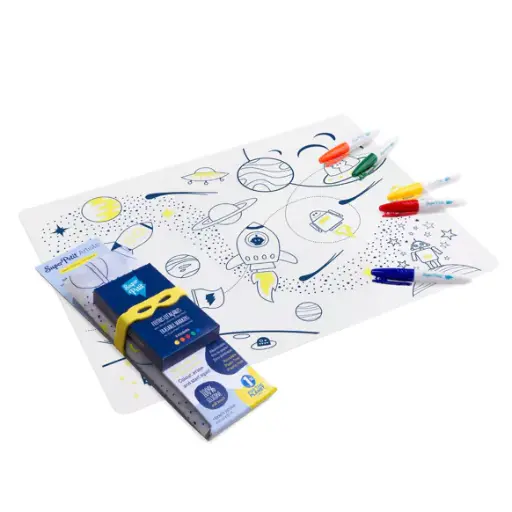 [SMATSPACE005] Set de table en silicone à colorier - réutilisable ESPACE