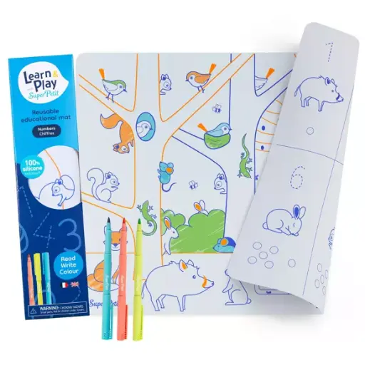 [SMATNUMBER005] LES CHIFFRES set en silicone illustré + feutres pointe fine inclus