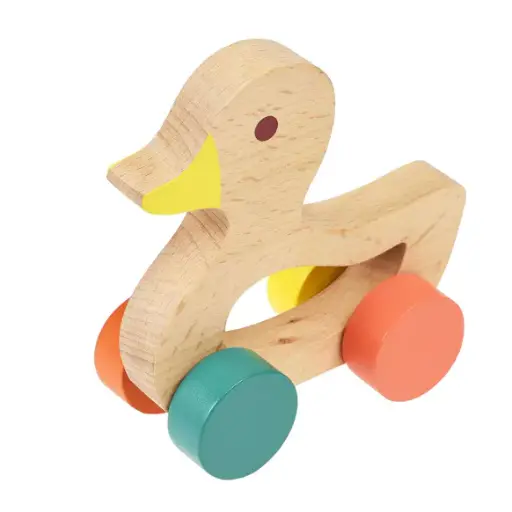 [30136e] Jouet en bois à pousser - Canard