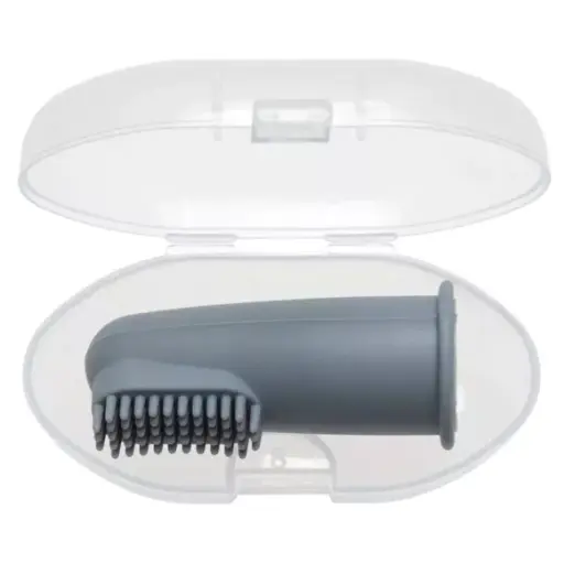 [RATA0005ST] Brosse à dents en silicone avec étui - Bleu gris