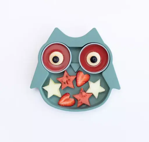 [TSPOW] Assiette en Silicone avec Pots Hibou