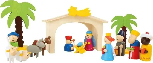 [3945] Crèche en bois pour enfants