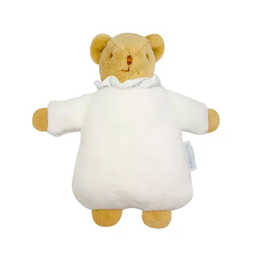 [V5341 13] Ours Nid d'Ange Doudou avec Hochet - Coton Bio Ivoire