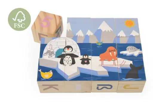 Blocs de construction avec lettres en bois