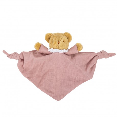 [V1031 60] Ours Triangle Doudou Hochet (20cm): Rose